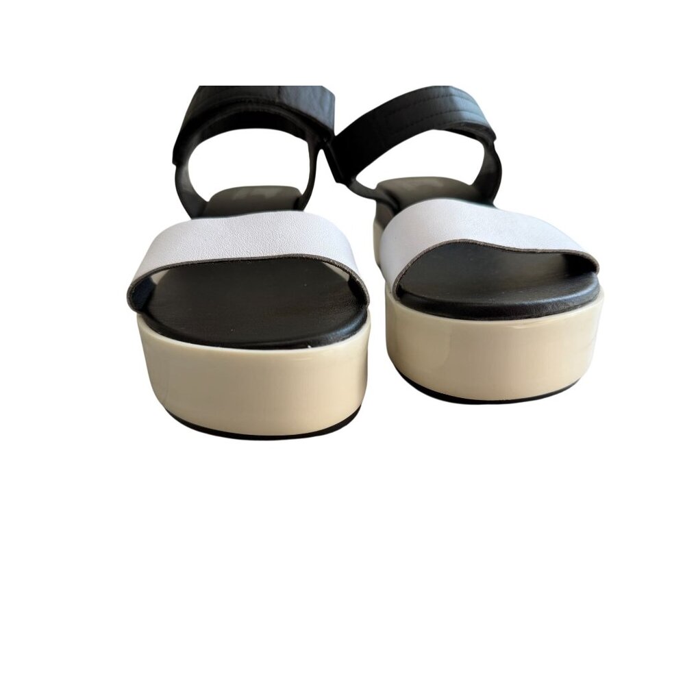 SOREL Cameron Slingback Platform Sandals white and black 8.5 - Picture 4 of 8